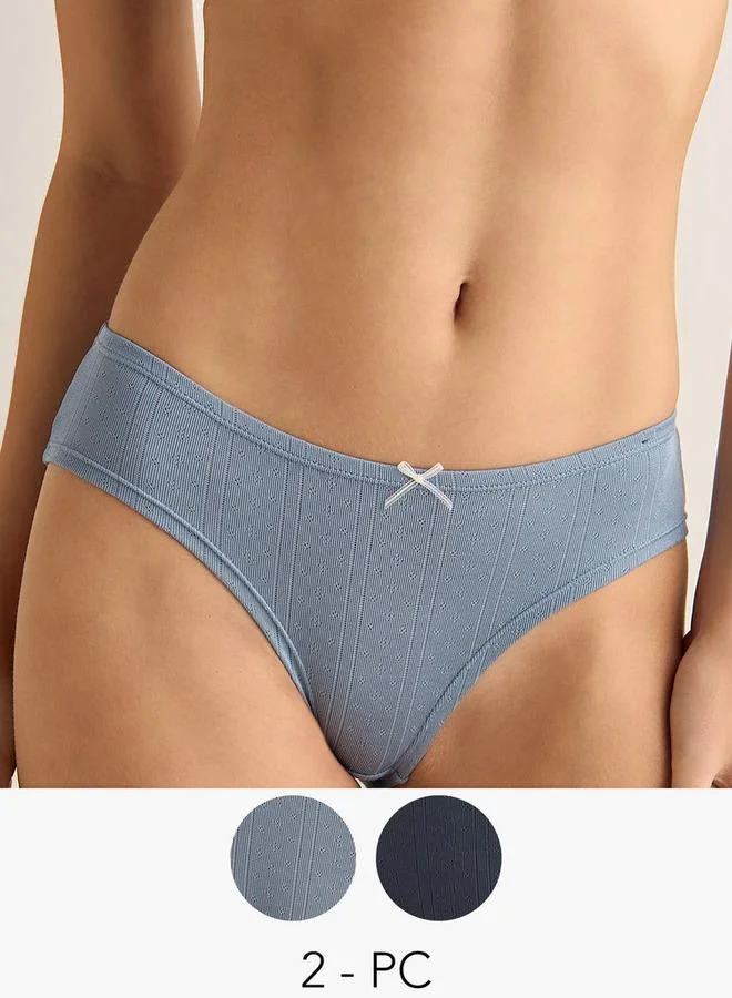 سبلاش فيڤ Set of 2 - High Leg Briefs with Bow Accent